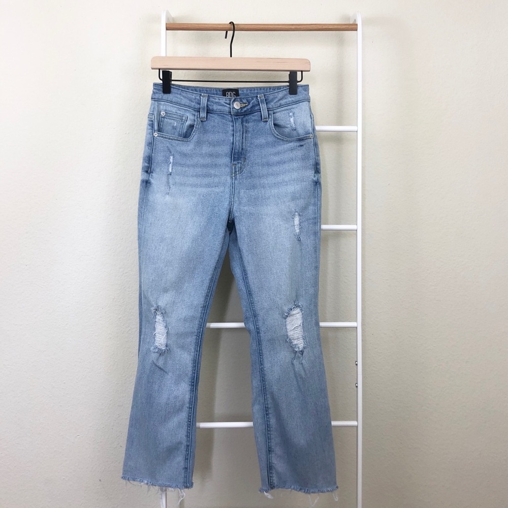 UO BDG Kick Flare Distress High Rise Cropped Jeans - Picture 2 of 7